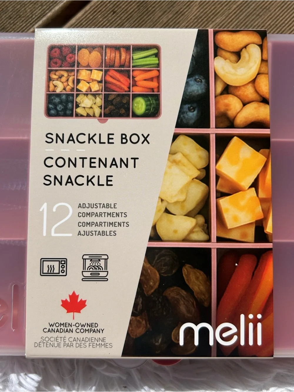 🩶5/$30 Melii 12-Compartment Snackle Box  Pink NEW